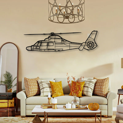 EC135T2 Classic Aircraft Silhouette Metal Wall Art - Tinvibe