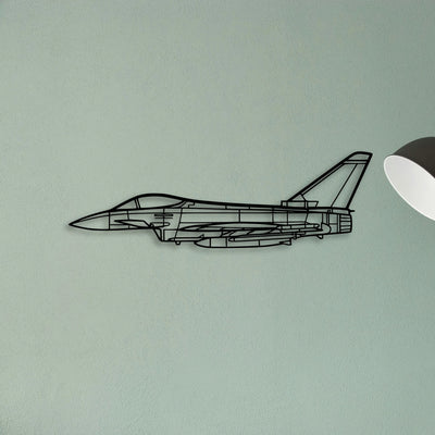 Eurofighter Typhoon Classic Aircraft Silhouette Metal Wall Art - Tinvibe