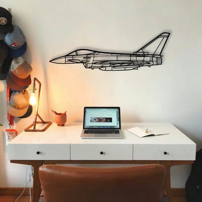 Eurofighter Typhoon Classic Aircraft Silhouette Metal Wall Art - Tinvibe