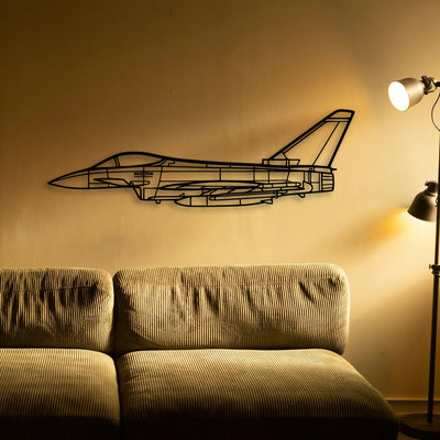 Eurofighter Typhoon Classic Aircraft Silhouette Metal Wall Art - Tinvibe