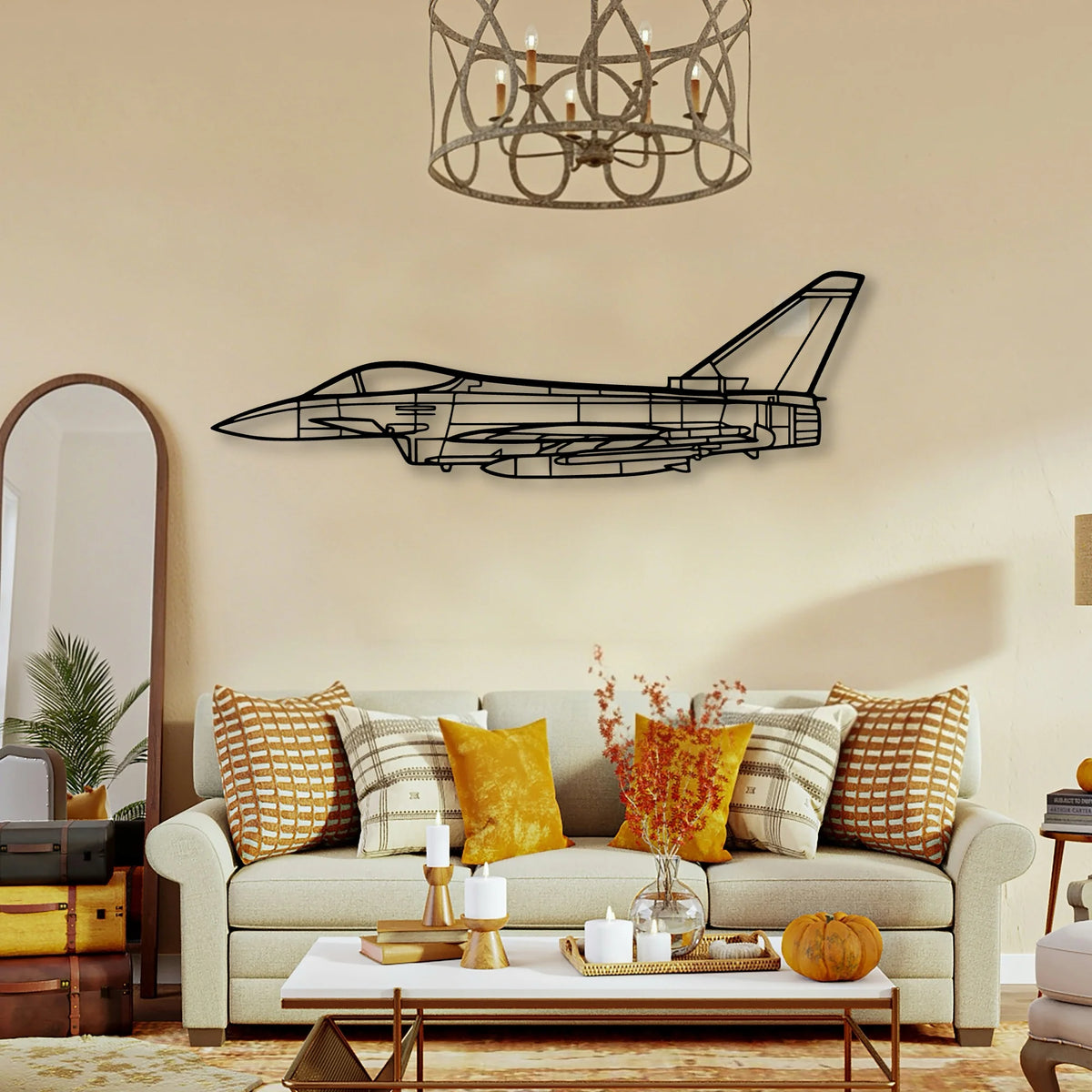 Eurofighter Typhoon Classic Aircraft Silhouette Metal Wall Art - Tinvibe