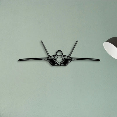 F 22 Raptor 2 Classic Aircraft Silhouette Metal Wall Art - Tinvibe