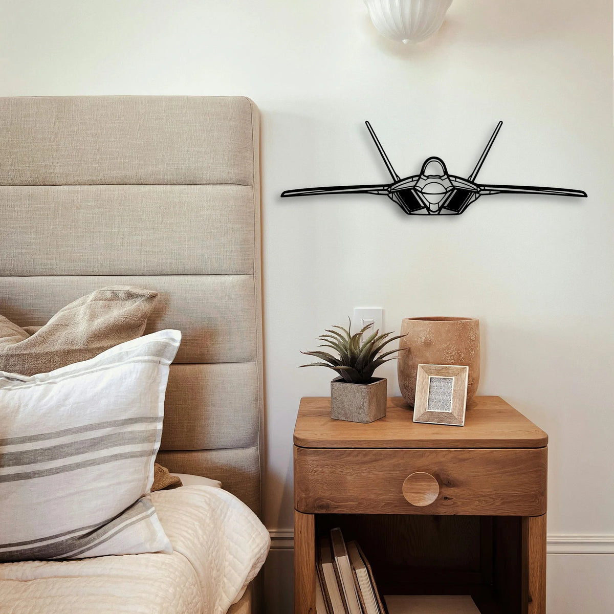 F 22 Raptor 2 Classic Aircraft Silhouette Metal Wall Art - Tinvibe