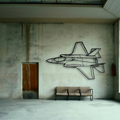 F 35A Lightning Ii Classic Aircraft Silhouette Metal Wall Art - Tinvibe