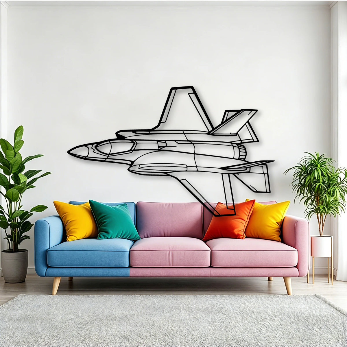 F 35A Lightning Ii Classic Aircraft Silhouette Metal Wall Art - Tinvibe