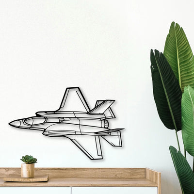 F 35A Lightning Ii Classic Aircraft Silhouette Metal Wall Art - Tinvibe