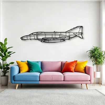 F 4B Phantom Navy Classic Aircraft Silhouette Metal Wall Art - Tinvibe