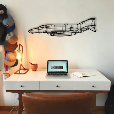 F 4B Phantom Navy Classic Aircraft Silhouette Metal Wall Art - Tinvibe
