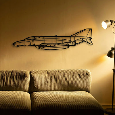 F 4B Phantom Navy Classic Aircraft Silhouette Metal Wall Art - Tinvibe