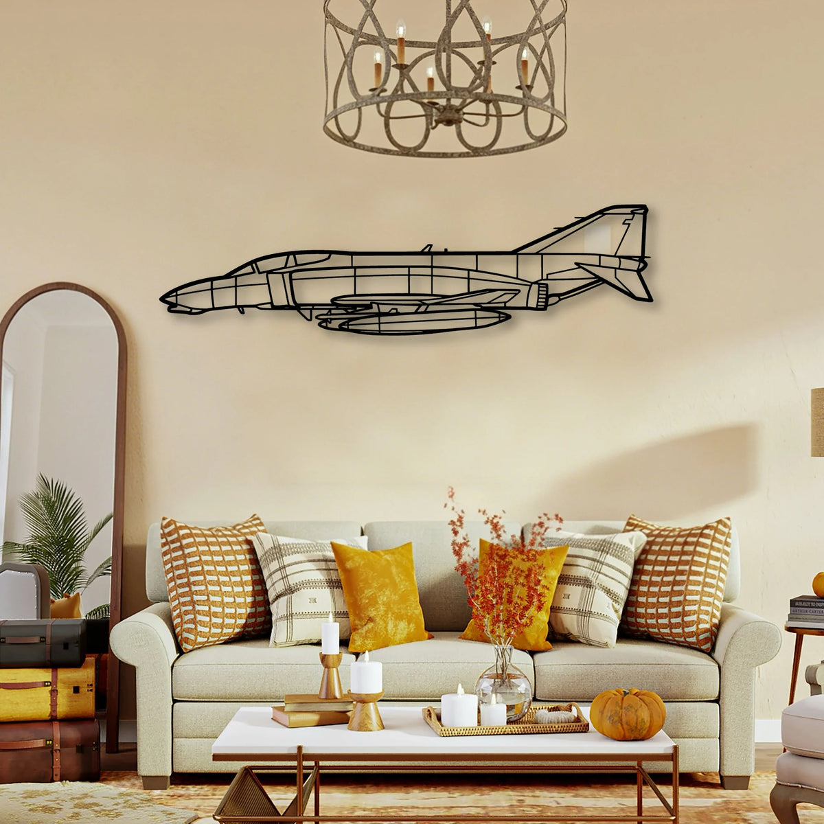 F 4B Phantom Navy Classic Aircraft Silhouette Metal Wall Art - Tinvibe