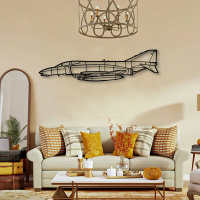 F 4B Phantom Navy Classic Aircraft Silhouette Metal Wall Art - Tinvibe