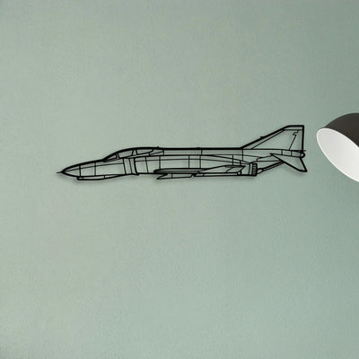 F 4C Phantom Ii Classic Aircraft Silhouette Metal Wall Art - Tinvibe