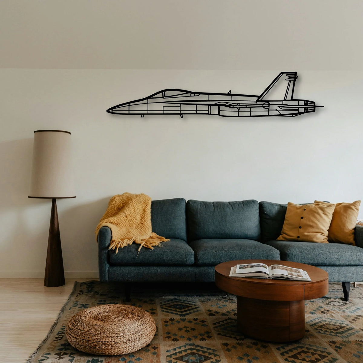 F A18 C Hornet Classic Aircraft Silhouette Metal Wall Art - Tinvibe