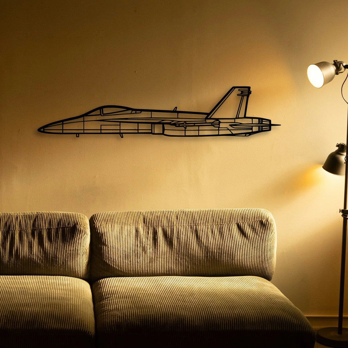 F A18 C Hornet Classic Aircraft Silhouette Metal Wall Art - Tinvibe