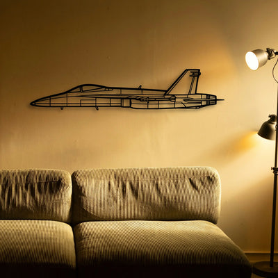 F A18 C Hornet Classic Aircraft Silhouette Metal Wall Art - Tinvibe