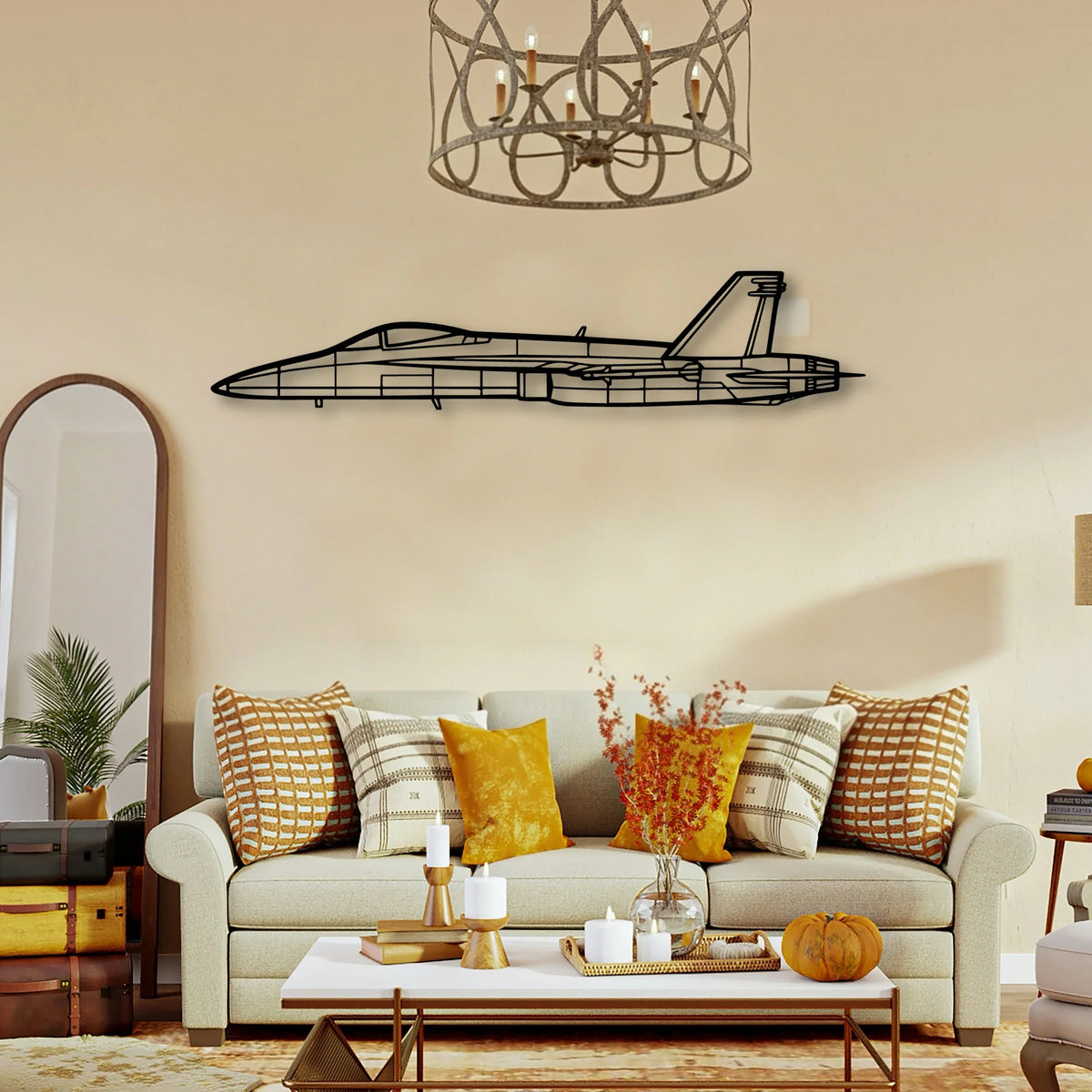 F A18 C Hornet Classic Aircraft Silhouette Metal Wall Art - Tinvibe