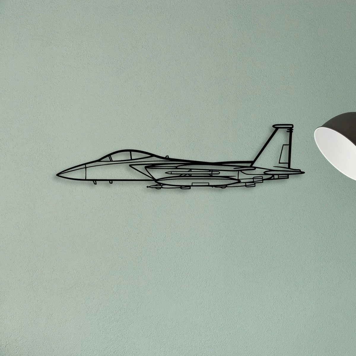 F15 Strike Eagle Classic Aircraft Silhouette Metal Wall Art - Tinvibe
