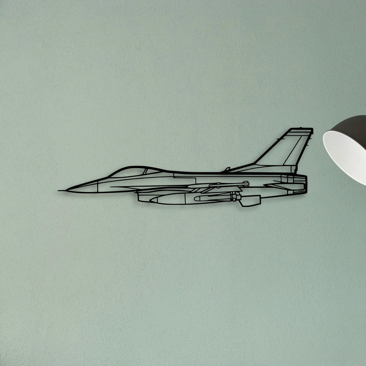 F16 Falcon Classic Aircraft Silhouette Metal Wall Art - Tinvibe