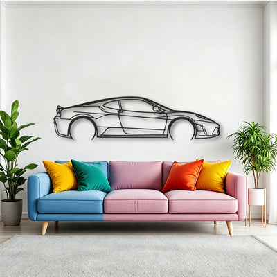 Ferrari F430 Scuderia Classic Silhouette Metal Wall Art - Tinvibe