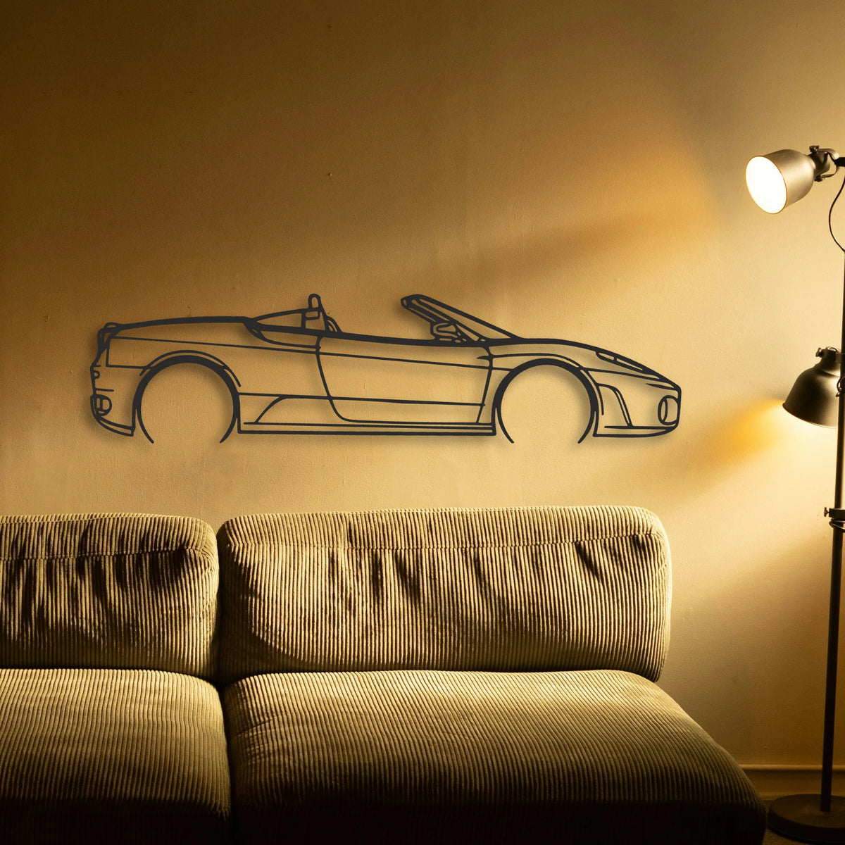 Ferrari F430 Spider Classic Silhouette Metal Wall Art - Tinvibe