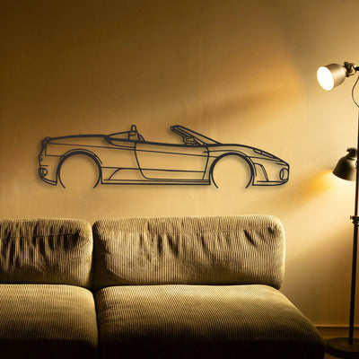 Ferrari F430 Spider Classic Silhouette Metal Wall Art - Tinvibe