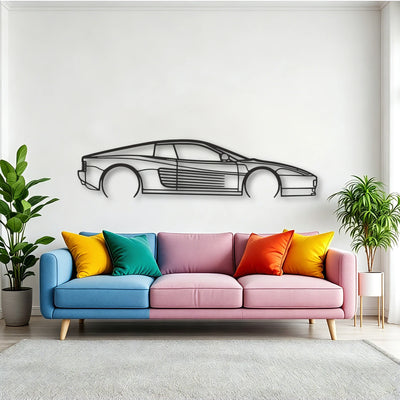 Ferrari Testarossa Classic Silhouette Metal Wall Art - Tinvibe