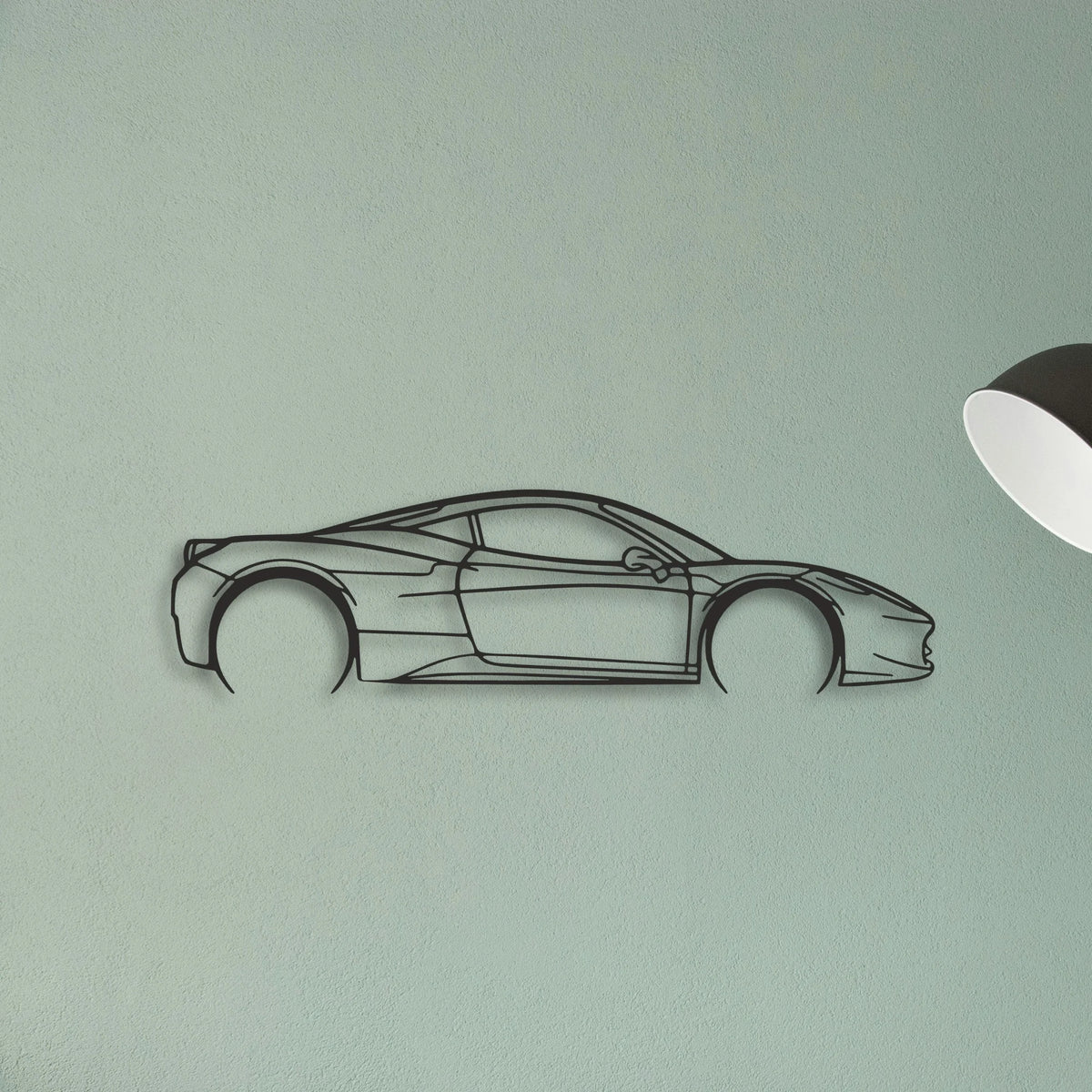Ferrari 458 Italia Classic Silhouette Metal Wall Art - Tinvibe