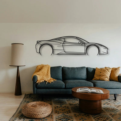 Ferrari 458 Italia Classic Silhouette Metal Wall Art - Tinvibe