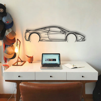 Ferrari 458 Speciale Classic Silhouette Metal Wall Art - Tinvibe
