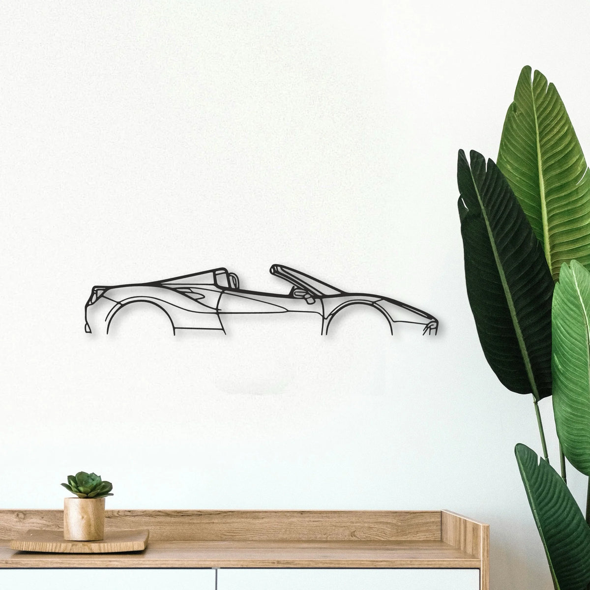Ferrari 488 Spider Classic Silhouette Metal Wall Art - Tinvibe