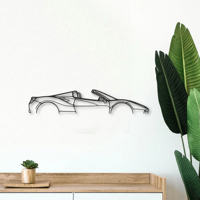 Ferrari 488 Spider Classic Silhouette Metal Wall Art - Tinvibe