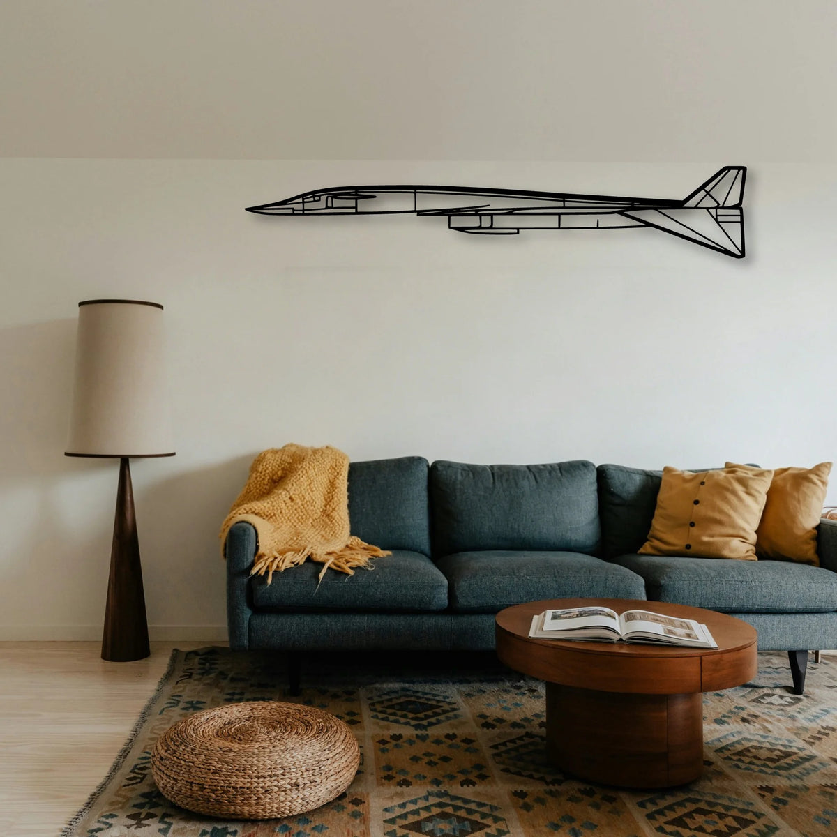 Fighter Jet Classic Aircraft Silhouette Metal Wall Art - Tinvibe
