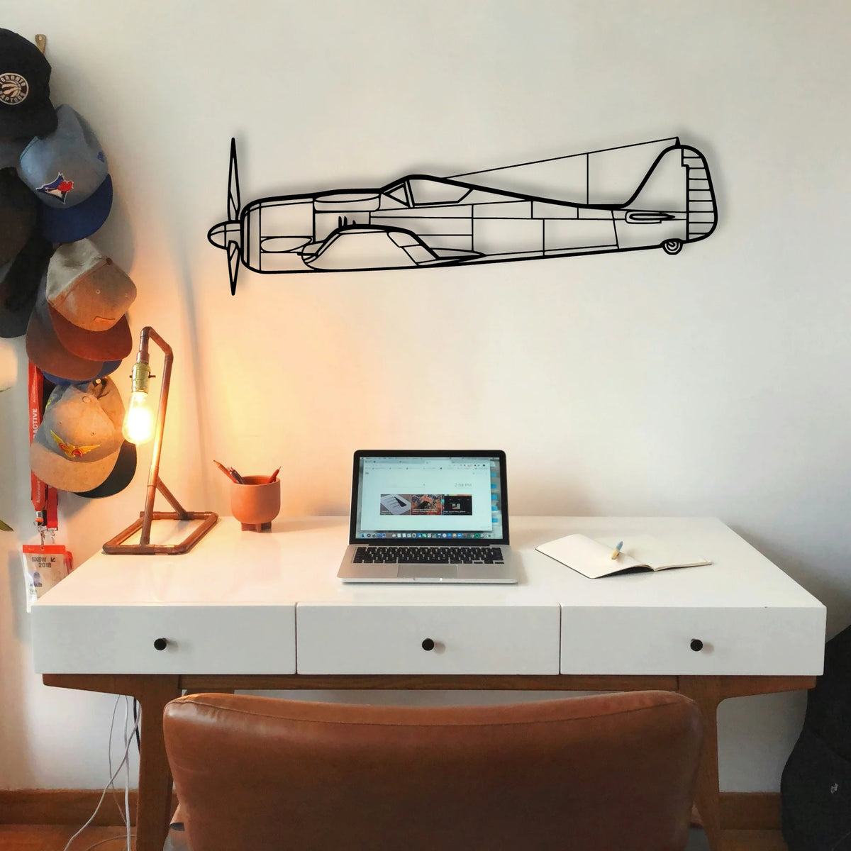 FW190A Classic Aircraft Silhouette Metal Wall Art - Tinvibe