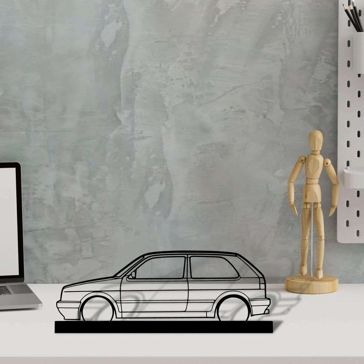 golf-mk2-gti Silhouette Metal Art Stand - Tinvibe