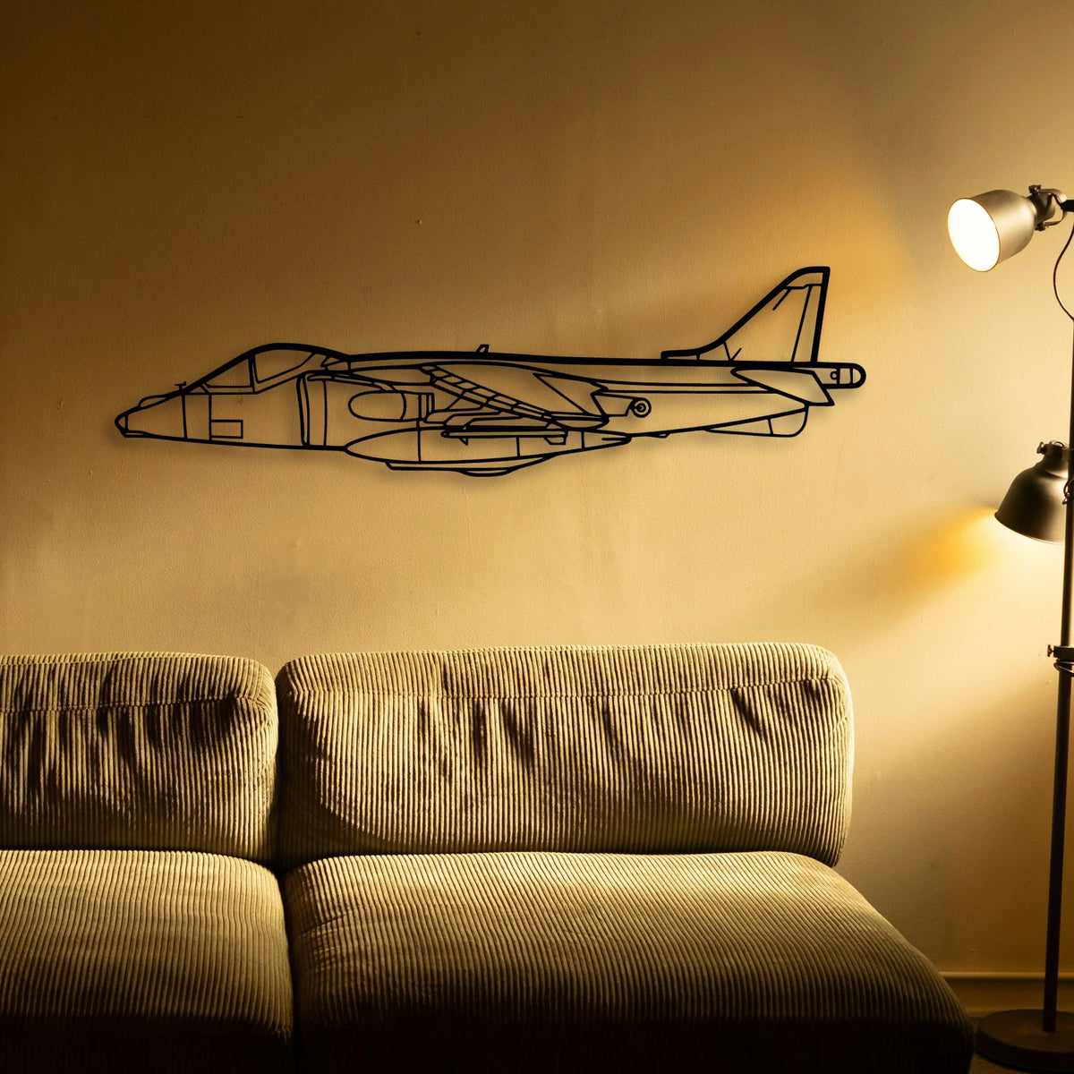 Harrier GR7 2 Classic Aircraft Silhouette Metal Wall Art - Tinvibe