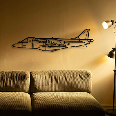 Harrier GR7 2 Classic Aircraft Silhouette Metal Wall Art - Tinvibe