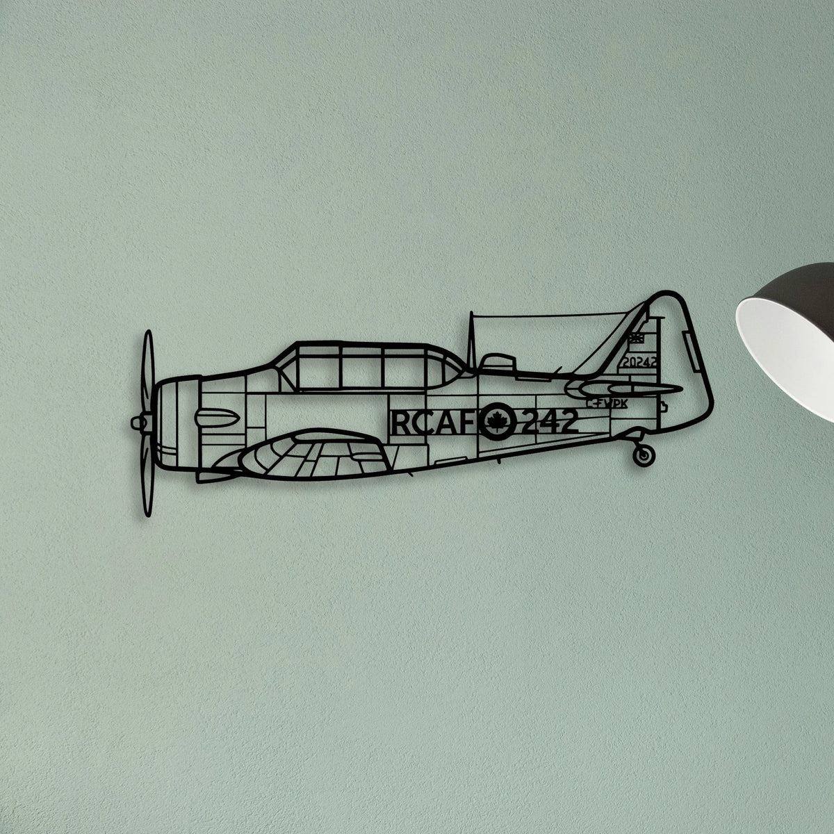 Harvard 3 Classic Aircraft Silhouette Metal Wall Art - Tinvibe