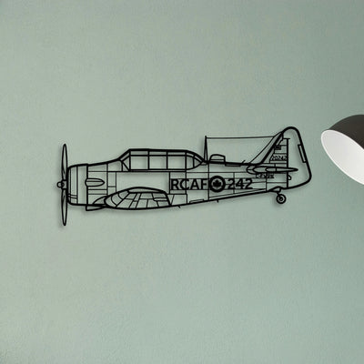 Harvard 3 Classic Aircraft Silhouette Metal Wall Art - Tinvibe