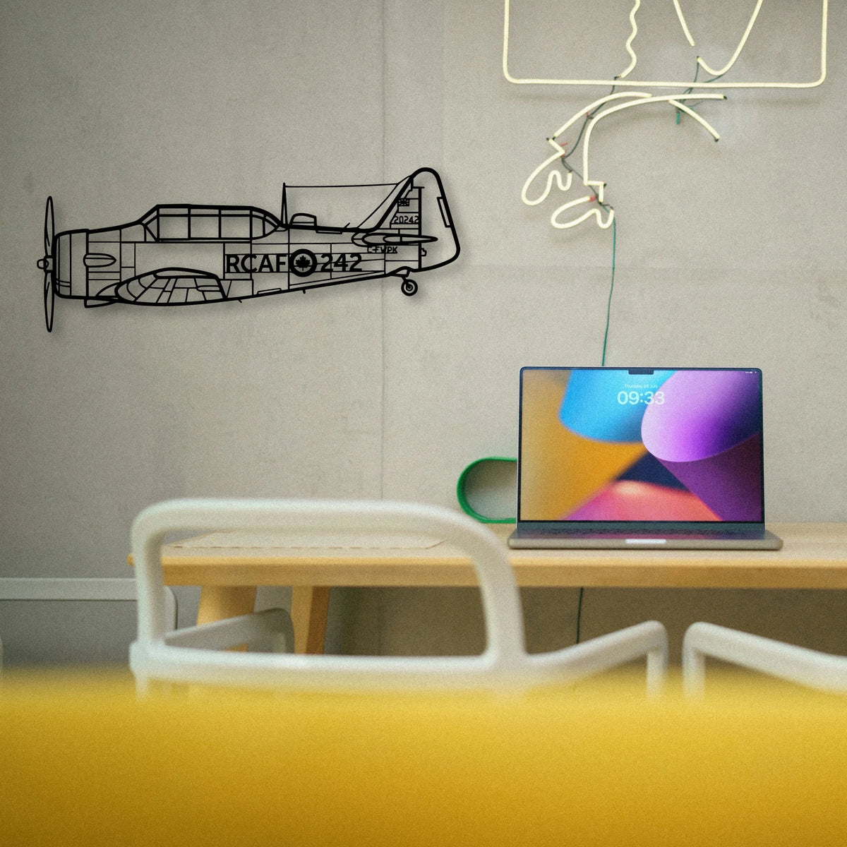 Harvard 3 Classic Aircraft Silhouette Metal Wall Art - Tinvibe
