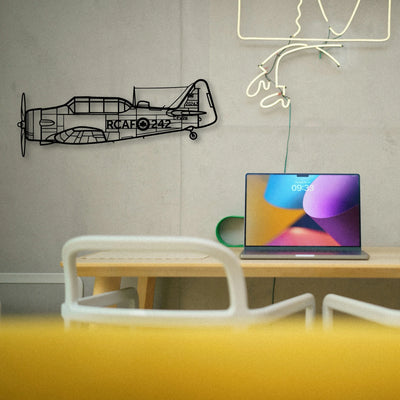 Harvard 3 Classic Aircraft Silhouette Metal Wall Art - Tinvibe