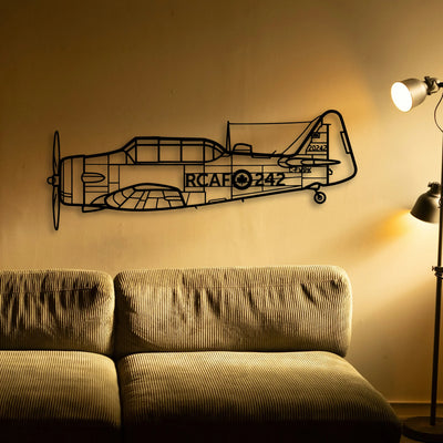 Harvard 3 Classic Aircraft Silhouette Metal Wall Art - Tinvibe