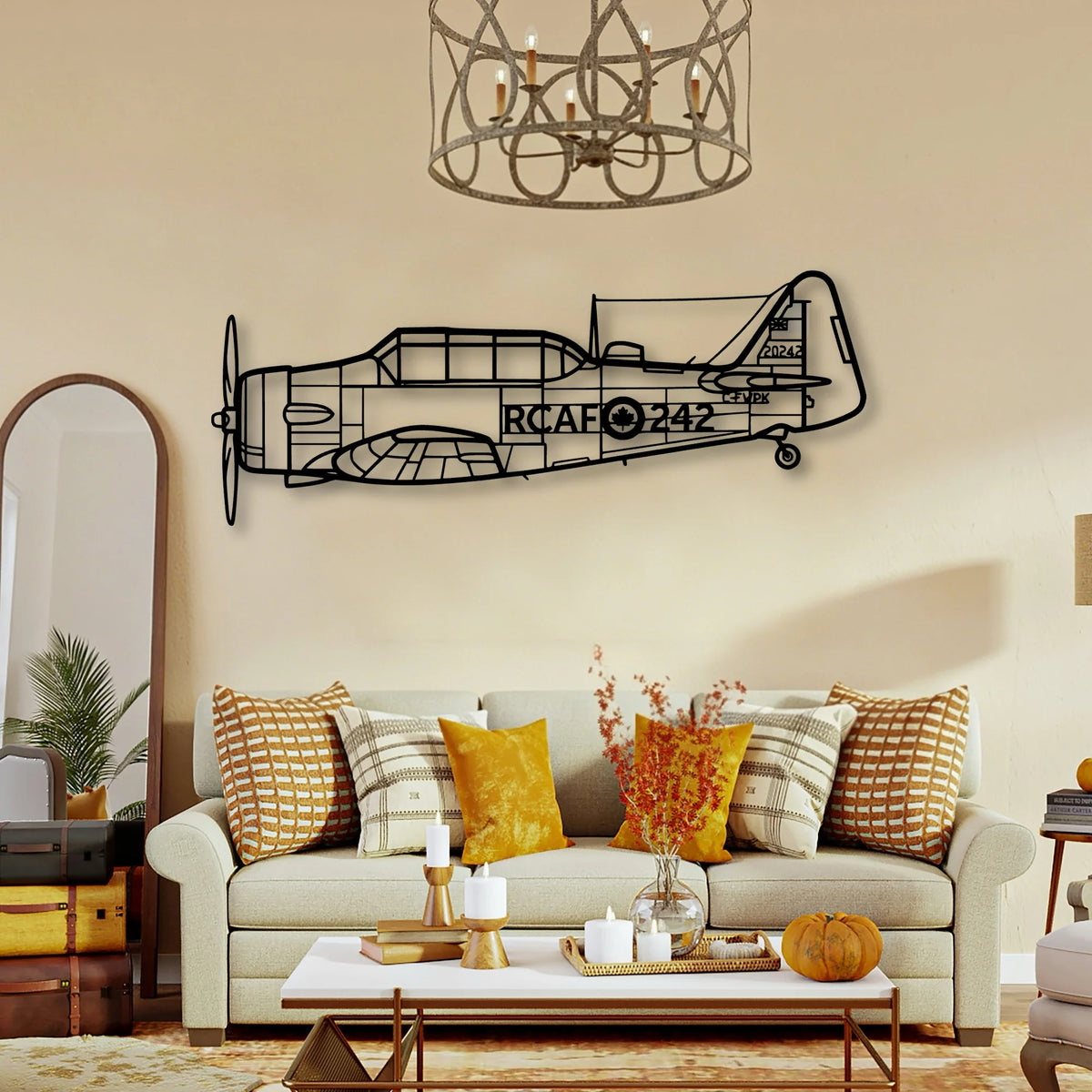 Harvard 3 Classic Aircraft Silhouette Metal Wall Art - Tinvibe