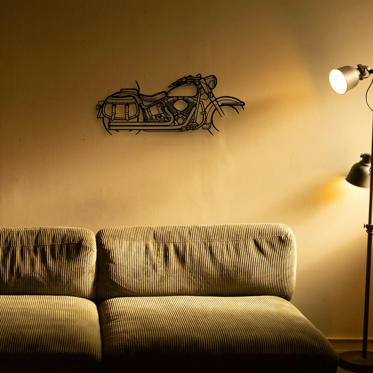 Heritage Classic 1944 Classic Motorcycle Silhouette Metal Wall Art - Tinvibe