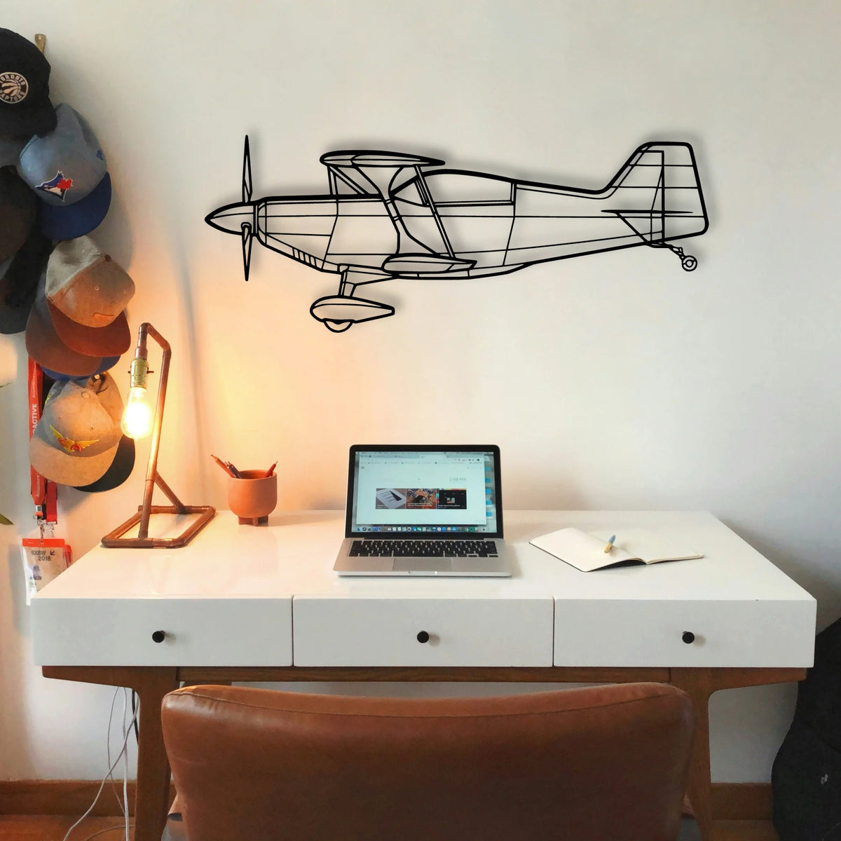 Husky A 1C Classic Aircraft Silhouette Metal Wall Art - Tinvibe