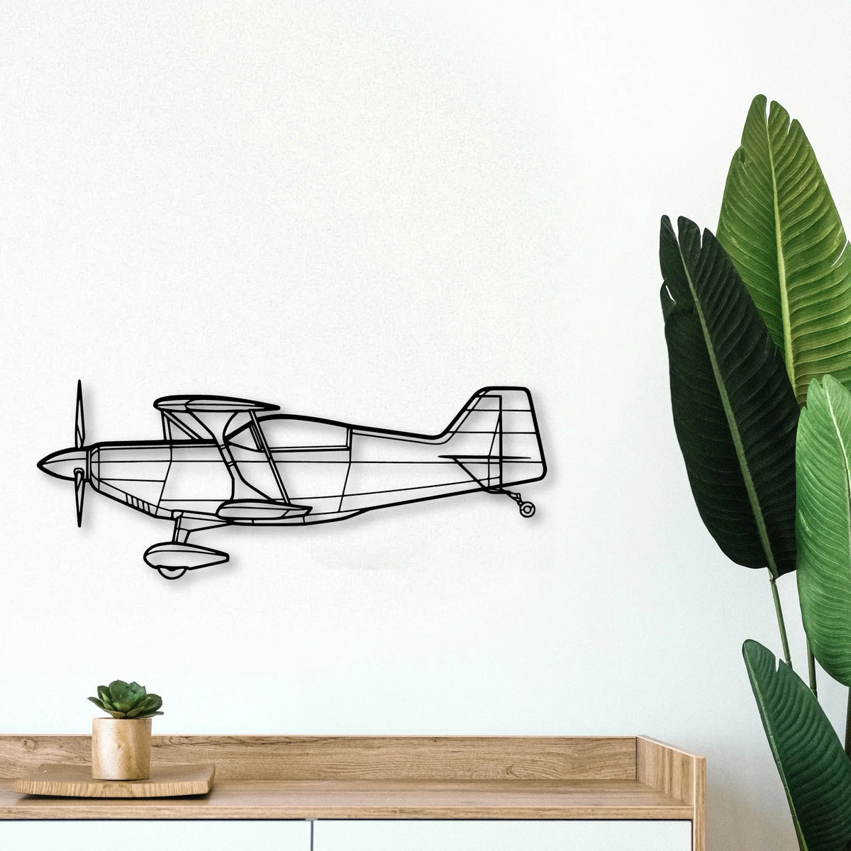 Husky A 1C Classic Aircraft Silhouette Metal Wall Art - Tinvibe