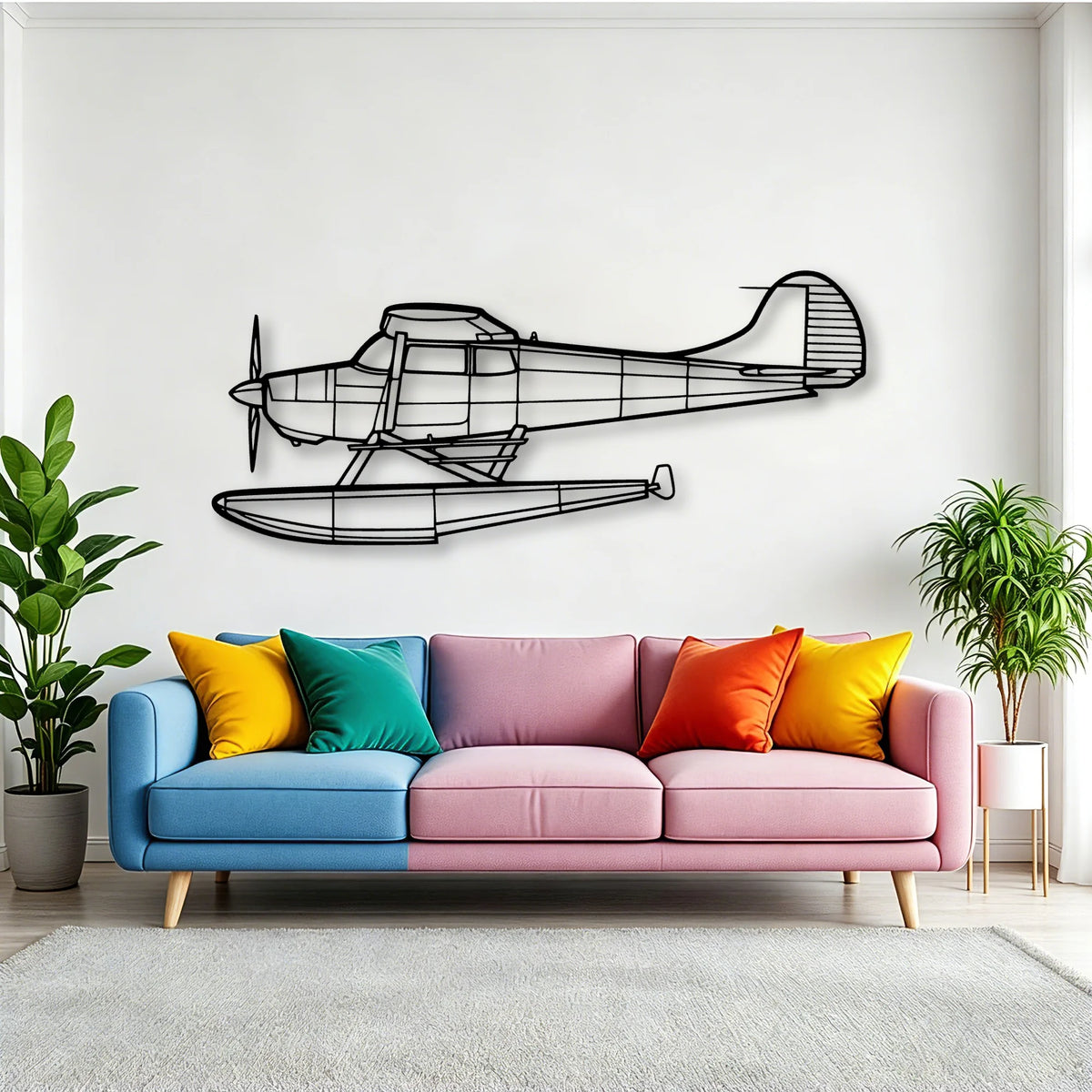 J 3 Cub Classic Aircraft Silhouette Metal Wall Art - Tinvibe