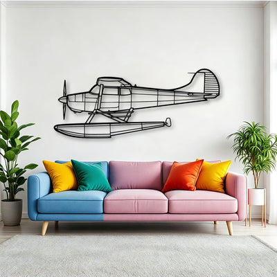 J 3 Cub Classic Aircraft Silhouette Metal Wall Art - Tinvibe