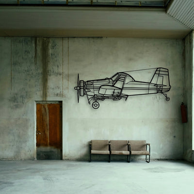 Luscombe 8A Classic Aircraft Silhouette Metal Wall Art - Tinvibe