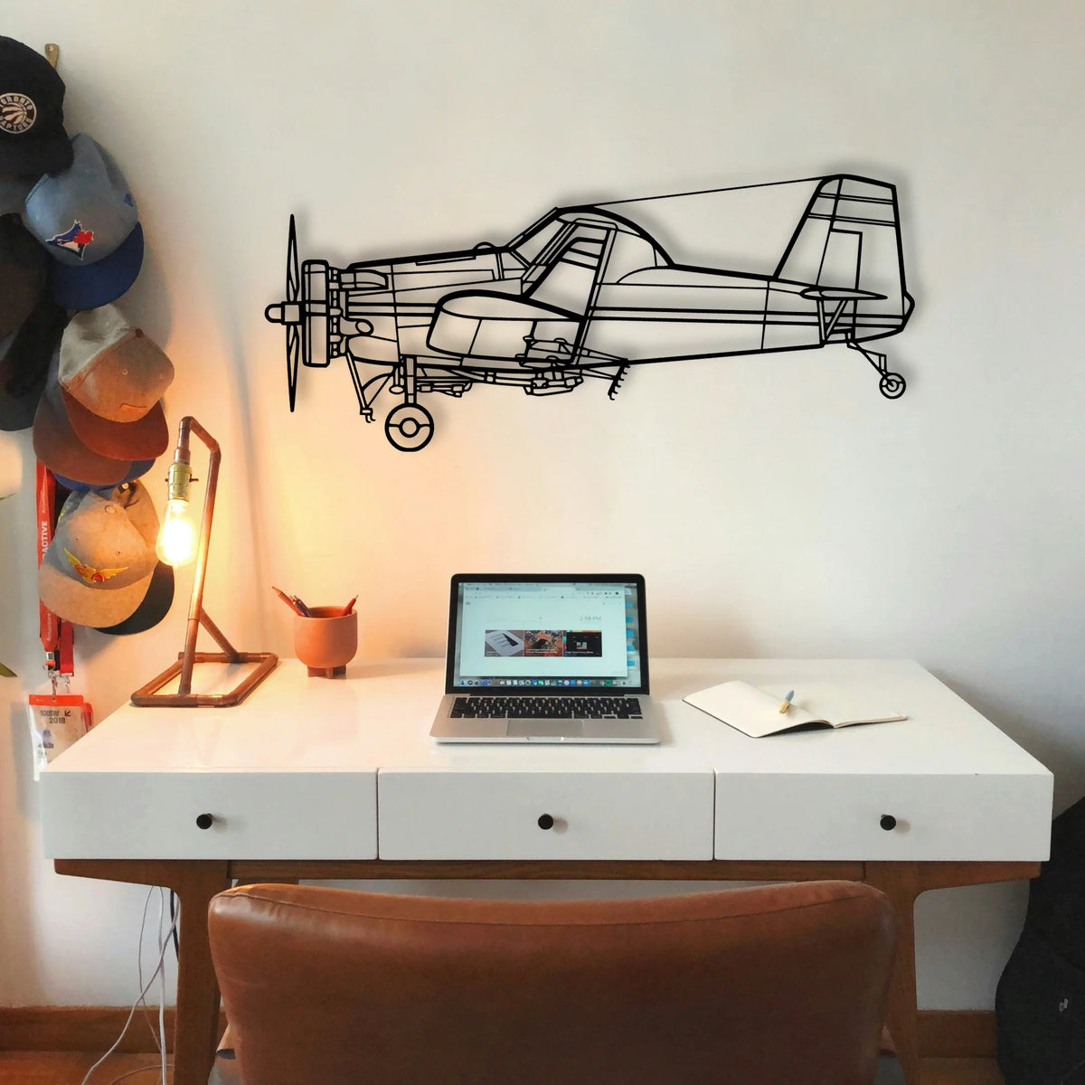 Luscombe 8A Classic Aircraft Silhouette Metal Wall Art - Tinvibe