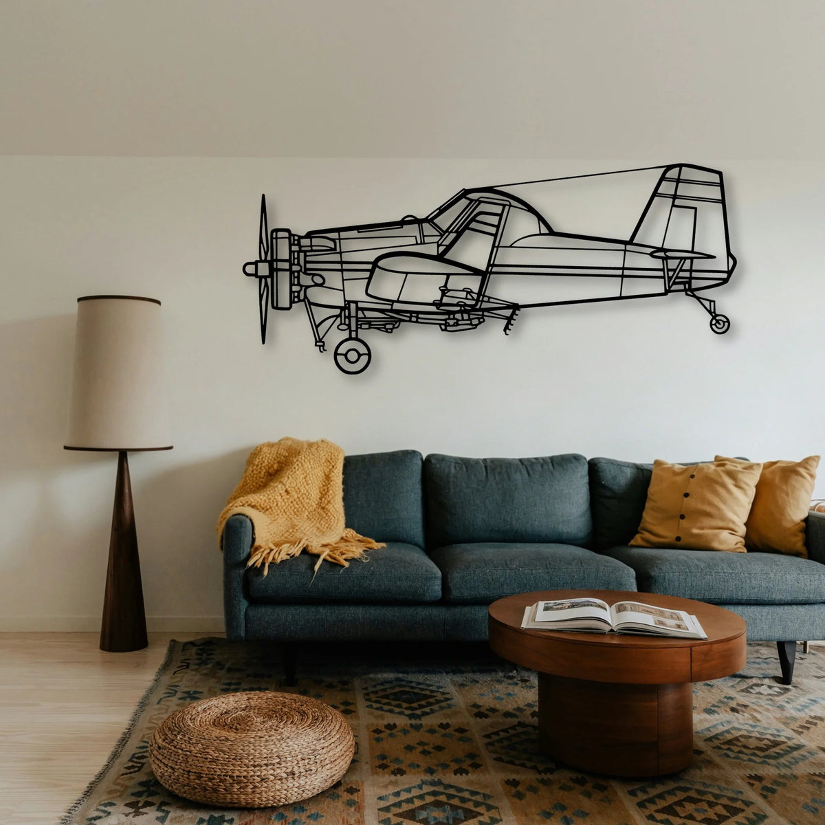 Luscombe 8A Classic Aircraft Silhouette Metal Wall Art - Tinvibe